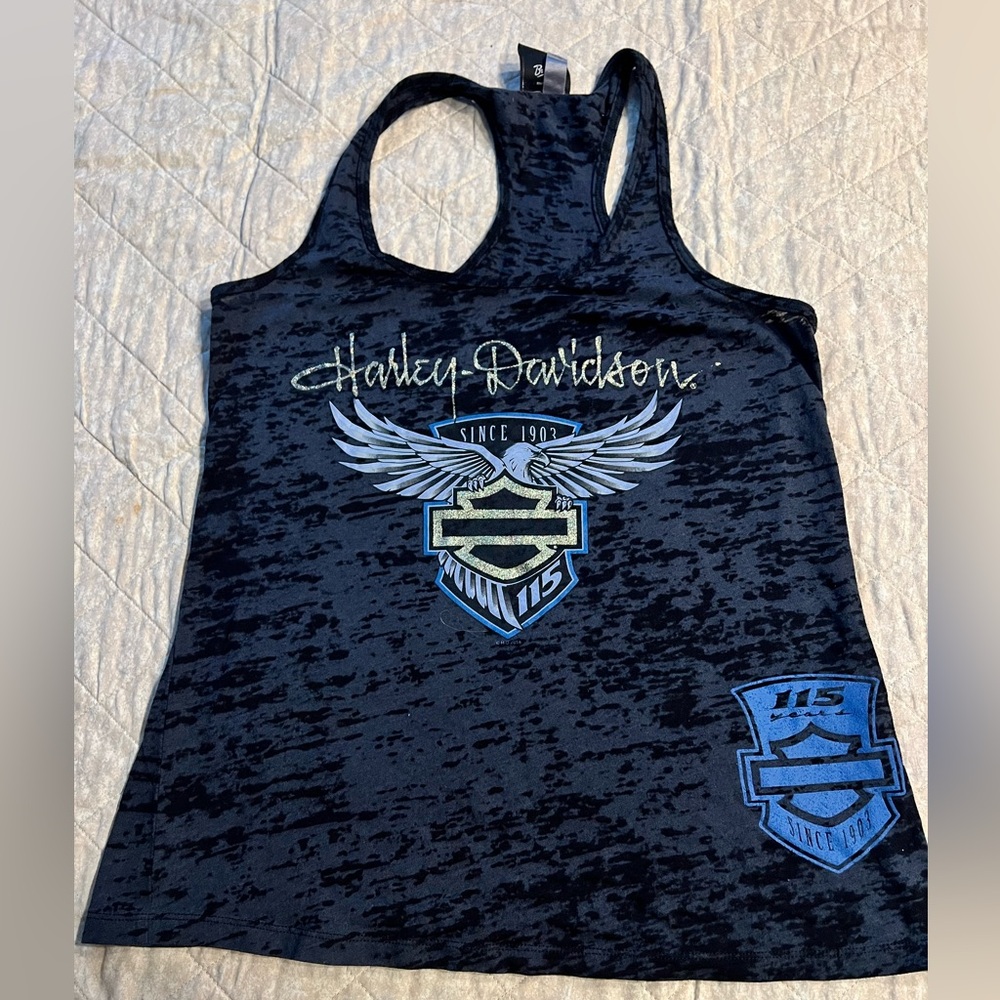 Harley-Davidson Black and Blue Graphic Tank